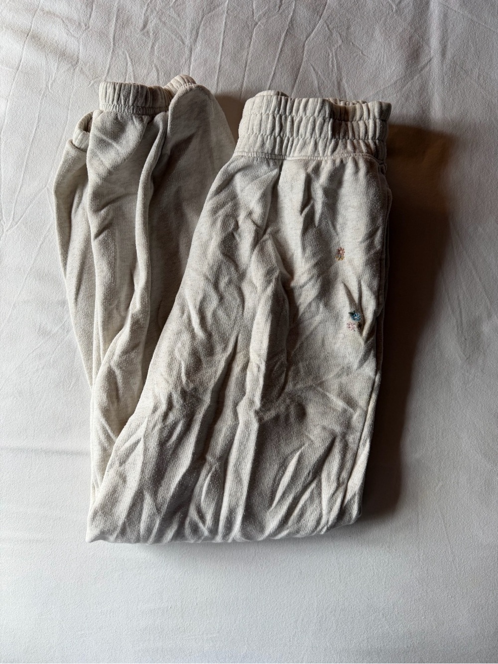 PacSun Women's Cream Pull-On Track Joggers with Elastic Waistband
